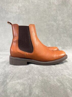 Nelson Chelsea Boots Brown Leather Slip On Ankle Boot Size 42